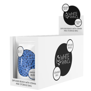 White Rhino DIFFUSER BEADS WITH STRAIN AND STORAGE BAG - 10 PACK DISPLAY