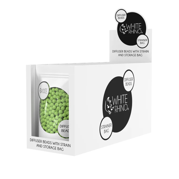 White Rhino DIFFUSER BEADS WITH STRAIN AND STORAGE BAG - 10 PACK DISPLAY