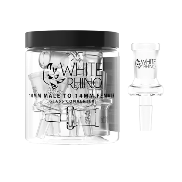 White Rhino 10MM MALE TO 14MM FEMALE GLASS CONVERTER - 10 COUNT JAR