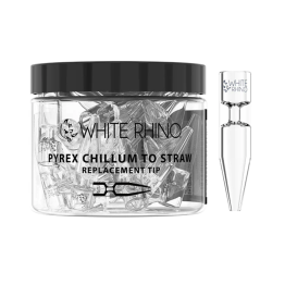 White Rhino Pyrex Chillum to Straw Replacement Glass 25CT