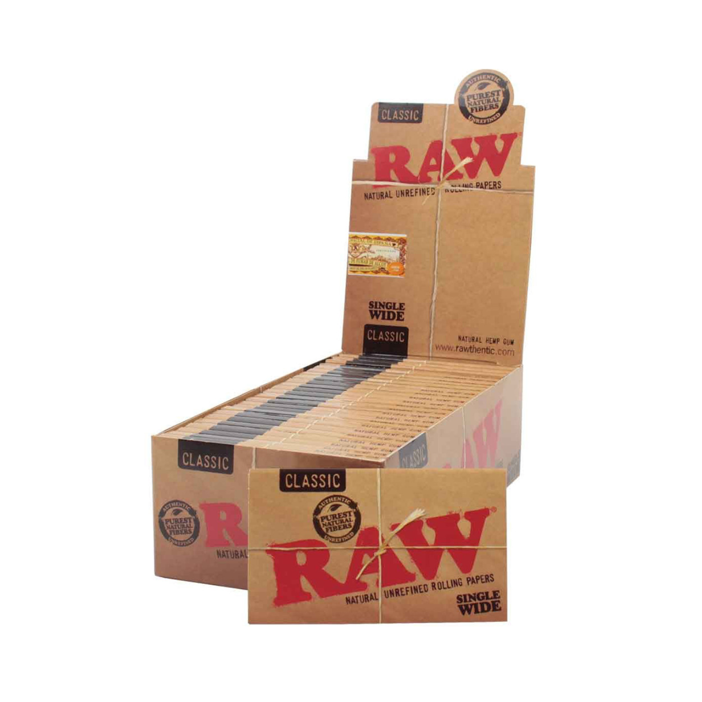 Raw Classic Single Wide Papers 50PK