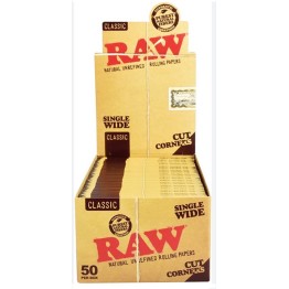 Raw Classic Cut Corner Single Wide Papers 50PK