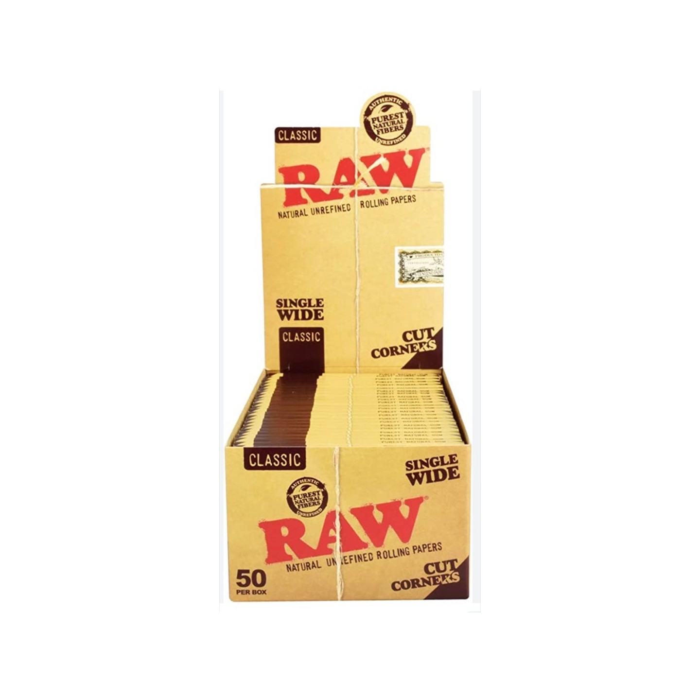 Raw Classic Cut Corner Single Wide Papers 50PK