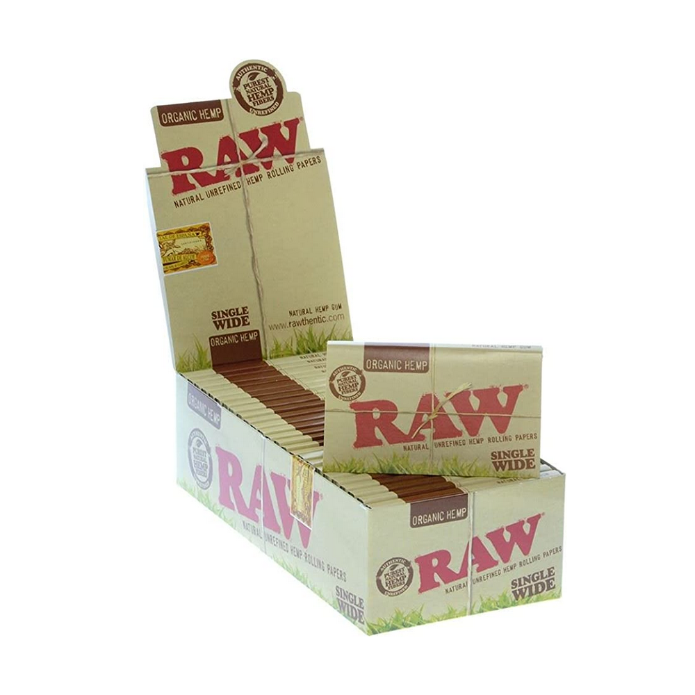 Raw Organic Single Wide Rolling Papers 25PK