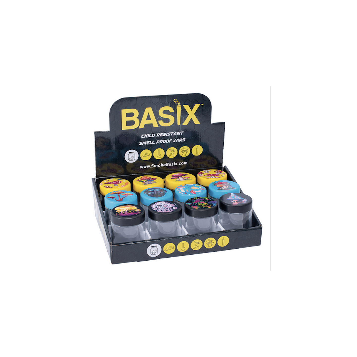 Basix Glass Mushroom Storage Jar 12CT