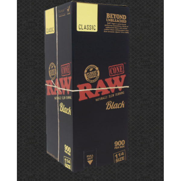 RAW Black Cones 1 1/4 Cones 900PK