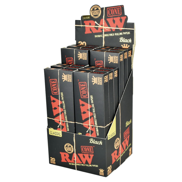 Raw Black Prerolled Cones 20PK/12