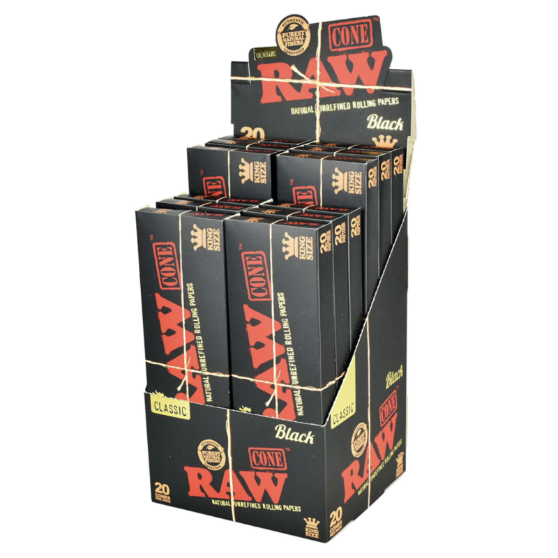 Raw Black Prerolled KS Cones 20PK/12