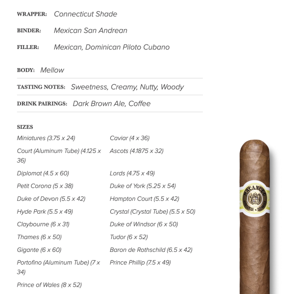 Macanudo Cafe Rothschild 6 Inividually Wrapped