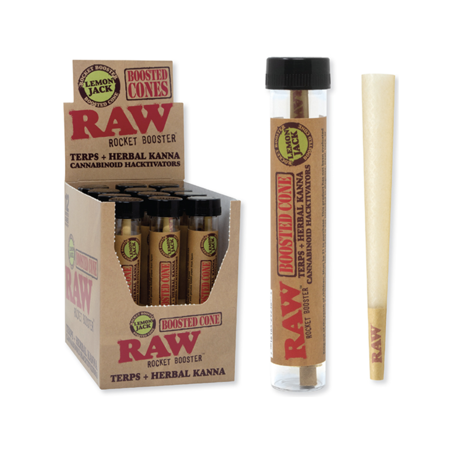 RAW Rocket Boost Terp Infused Lemon Jack 12 Display