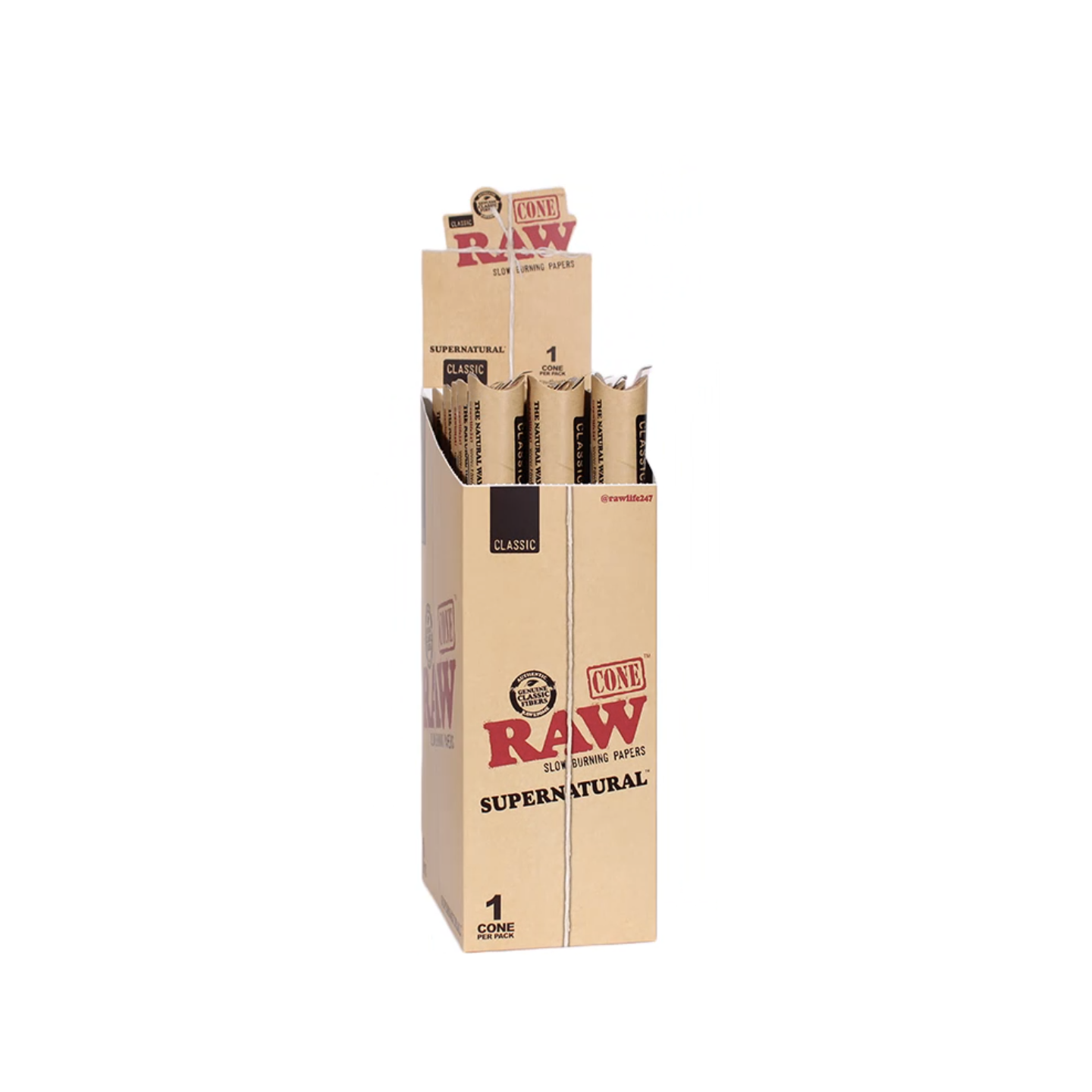 Raw Classic Pre-roll Cone Super Natural Size 15PK of 1