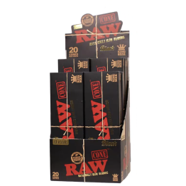 RAW Pre-Roll Black 1 1/4 Cones 20 Per PK