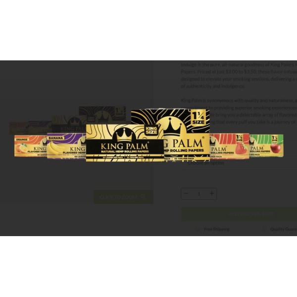 King Palm Papers 1 1/4 40PK-50CT