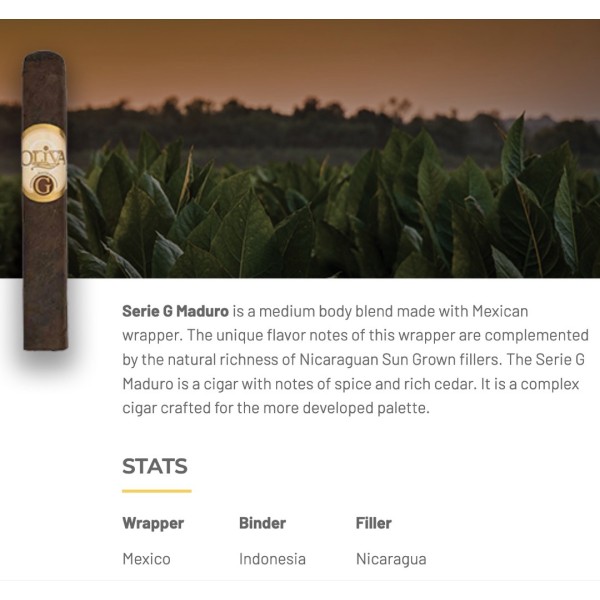 Oliva Serie G Maduro Presidente 24/BX