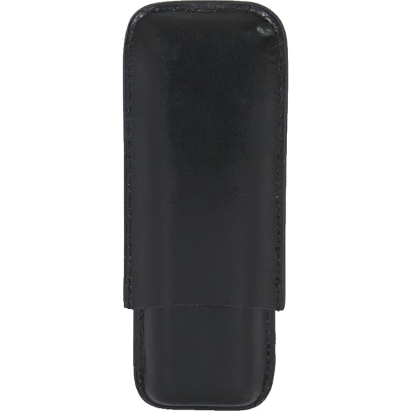 P/U Leather Black Cigar Case (2473L) Holds 2 Cigars