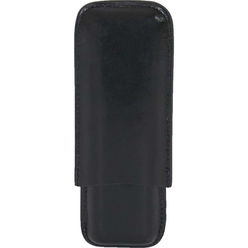 P/U Leather Black Cigar Case (2473L) Holds 2 Cigars