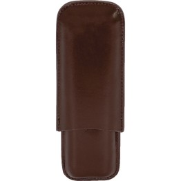 P/U Leather Brown Cigar Case (2474L) Holds 2 Cigars