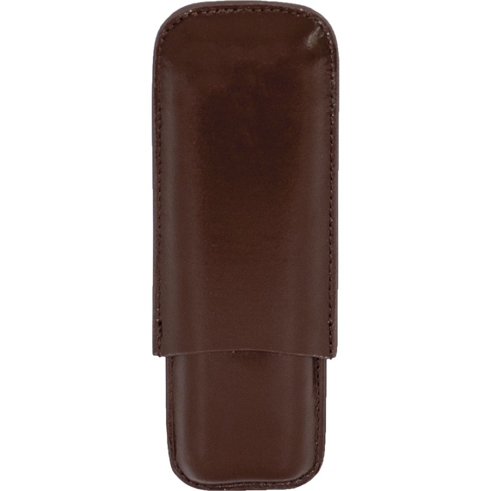 P/U Leather Brown Cigar Case (2474L) Holds 2 Cigars
