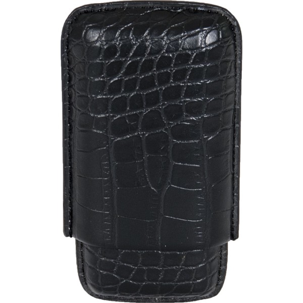 P/U Leather Black Cigar Case (2476L) Holds 3 Cigars