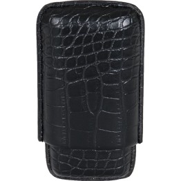 P/U Leather Black Cigar Case (2476L) Holds 3 Cigars