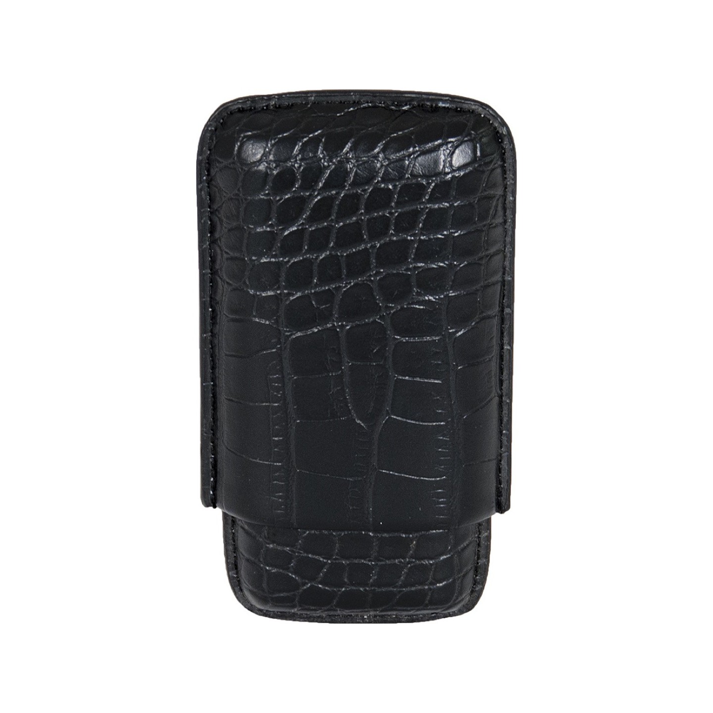 P/U Leather Black Cigar Case (2476L) Holds 3 Cigars
