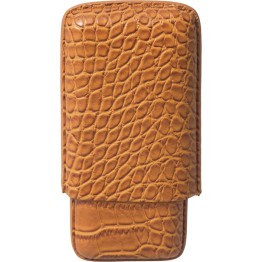 P/U Leather Brown Cigar Case (2477L) Holds 3 Cigars