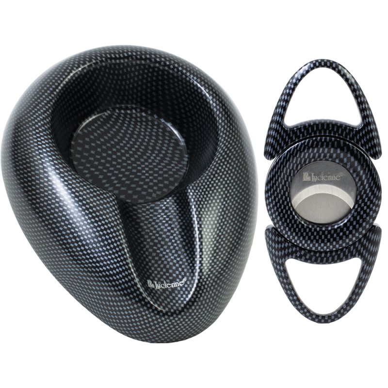 Design Cigar Cutter & Ashtray Set Black (ACS2)
