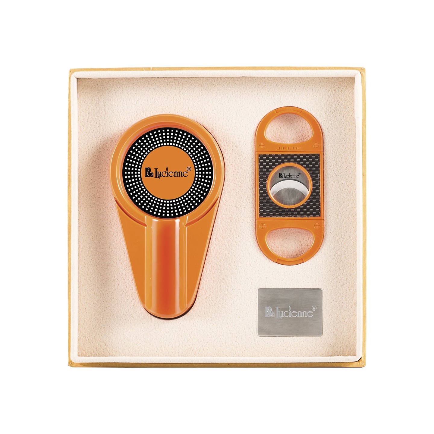Design (ACS4) Orange Cigar Cutter & Ashtray