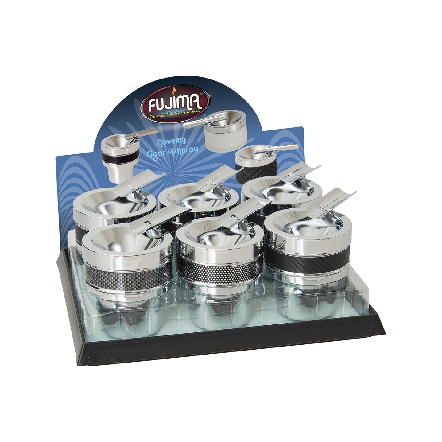 Black & Chrome (AS150) Cigar Car Ashtray