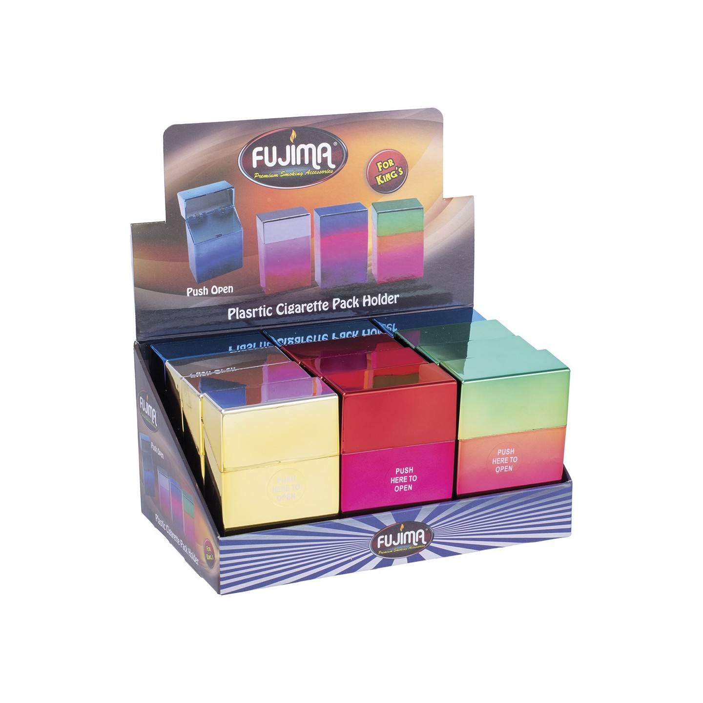 Plastic Anodized Cig Pack Kings (CH122) 12CT