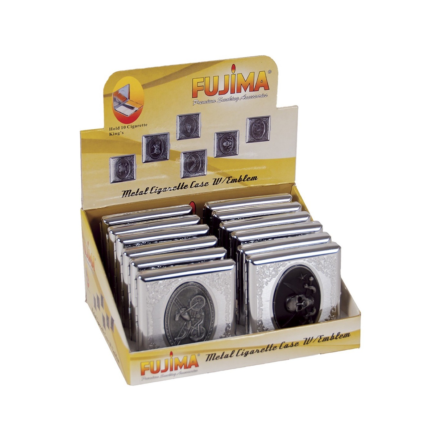 Metal Cig Case (CMC28) W/ Emblem for Kings 12CT