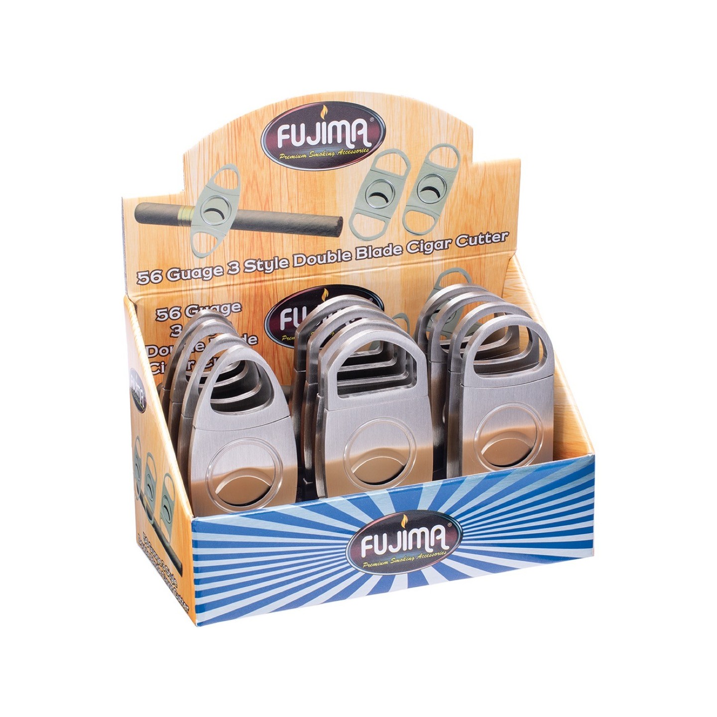 3 Style Stainless Steel Cigar Cutter CUT52 12CT