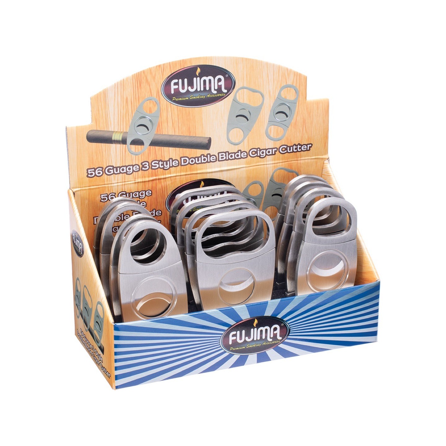 3 Style Stainless Steel Cigar Cutter CUT53 12CT