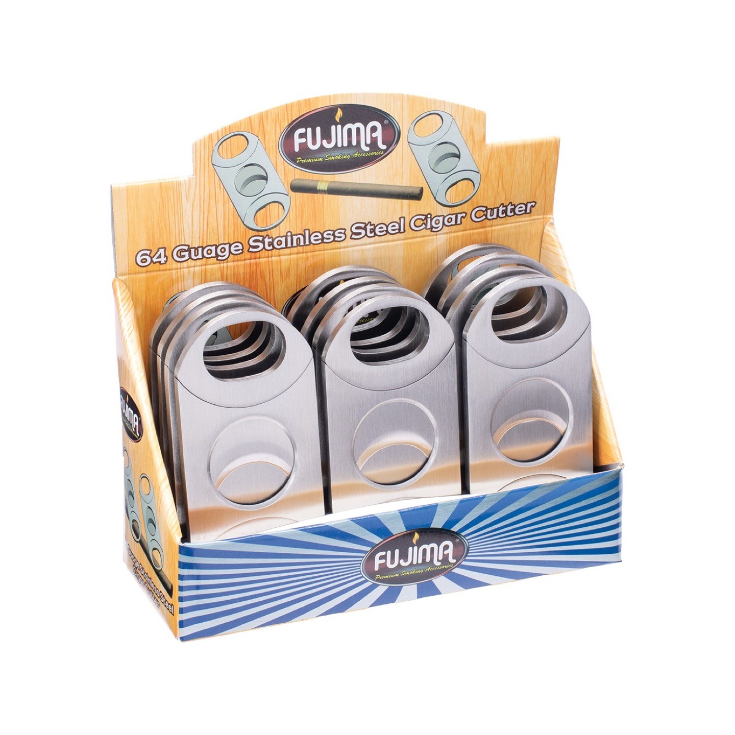 Stainless Steel Cigar Cutter CUT56 12CT