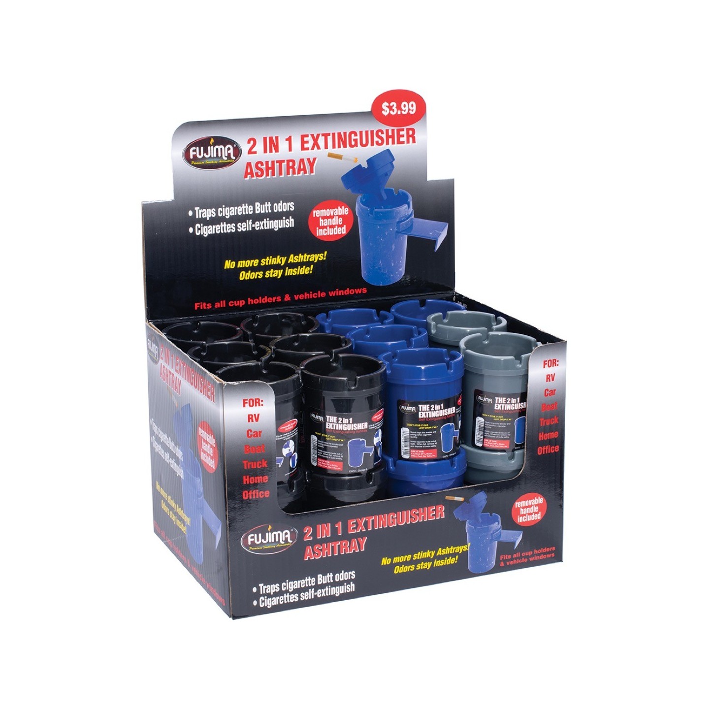 2 in 1 Self Extinguishing Ashtray 24PK