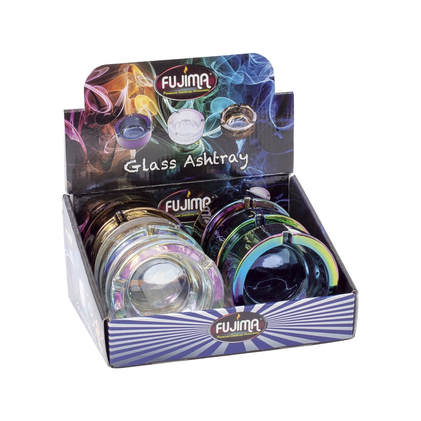 Anodized Glass Round Ashtray (GA39) 6CT