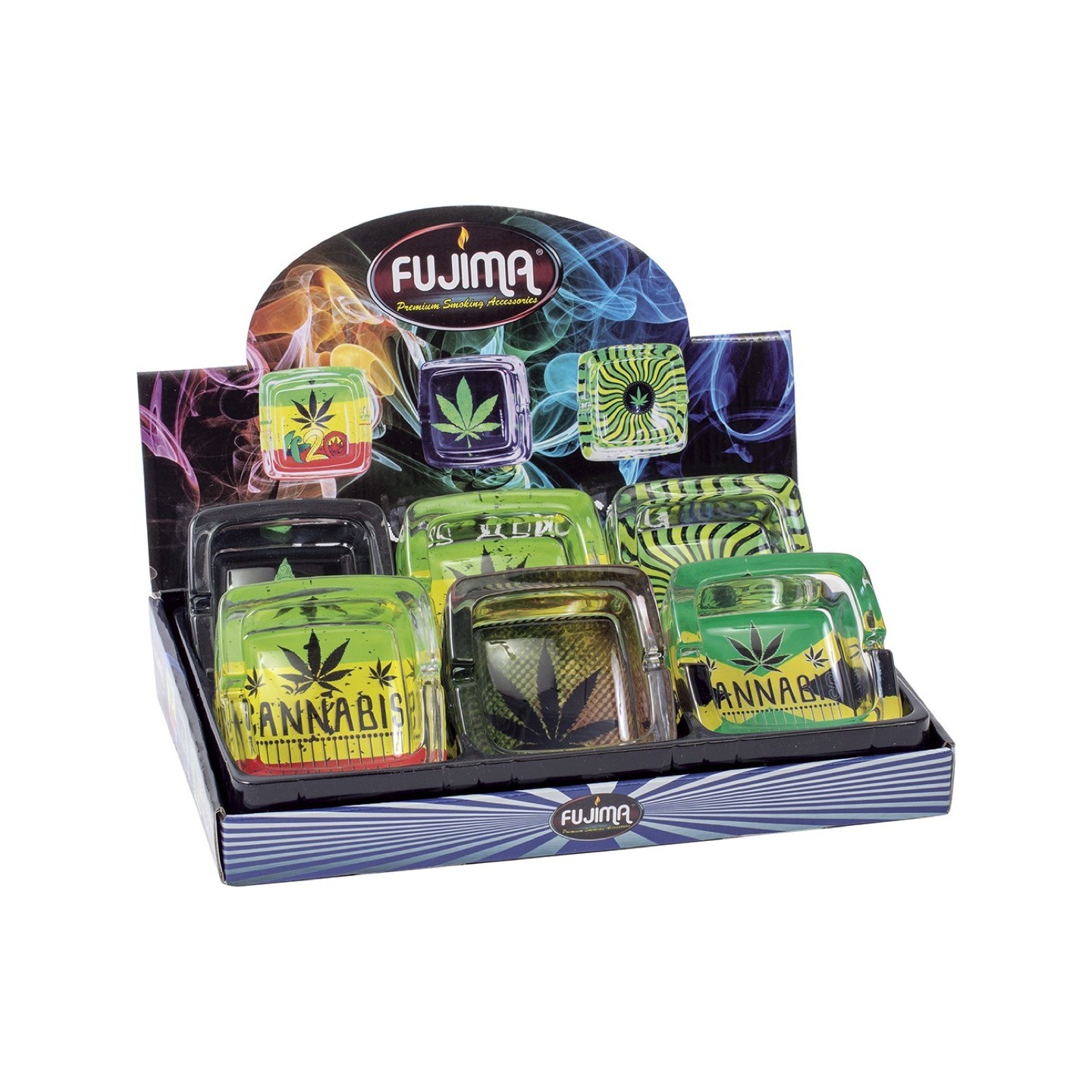 Leaf Design Glass Ashtray (GA40) 6CT