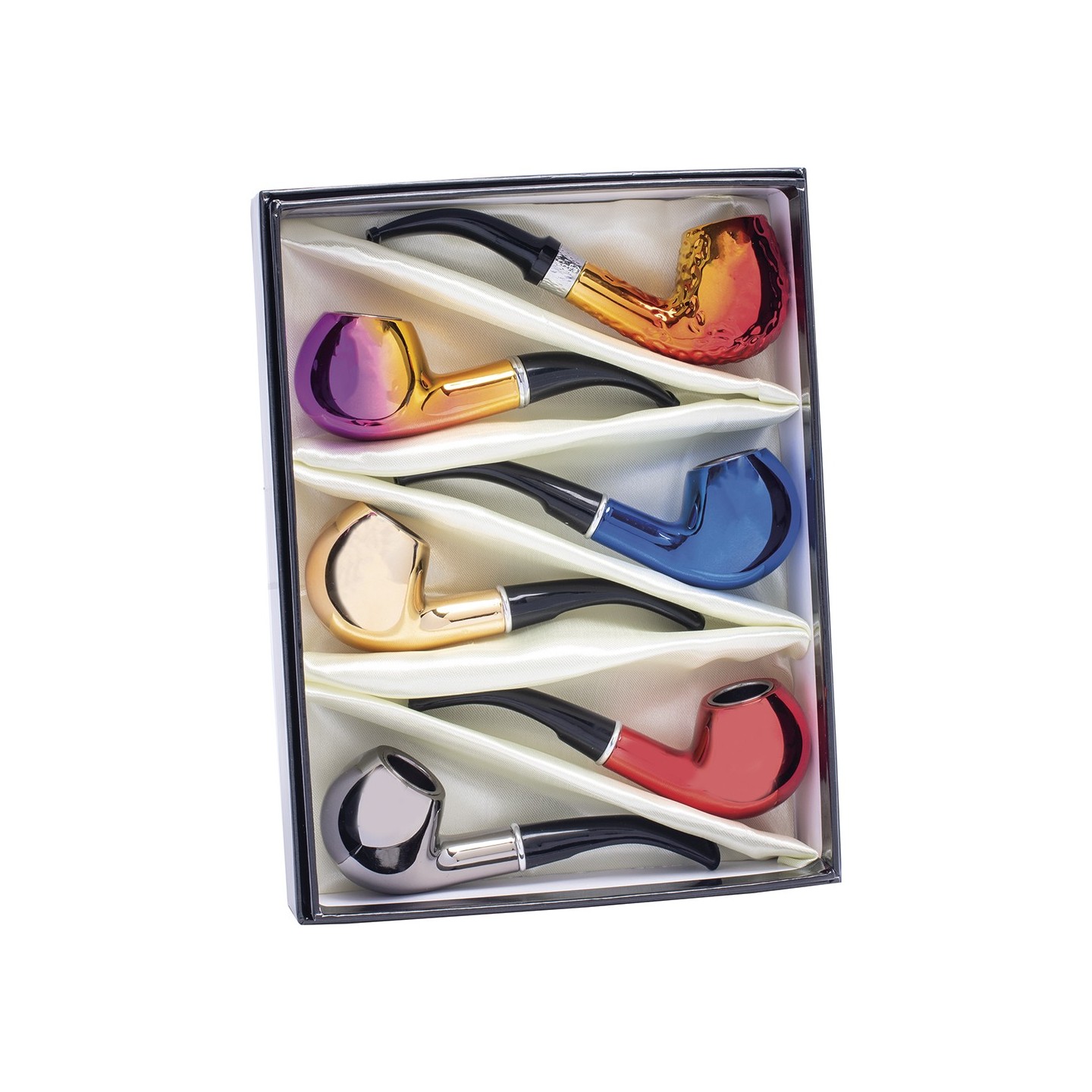 Fujima (FP16) Rainbow Finish Tobacco Pipes 6CT