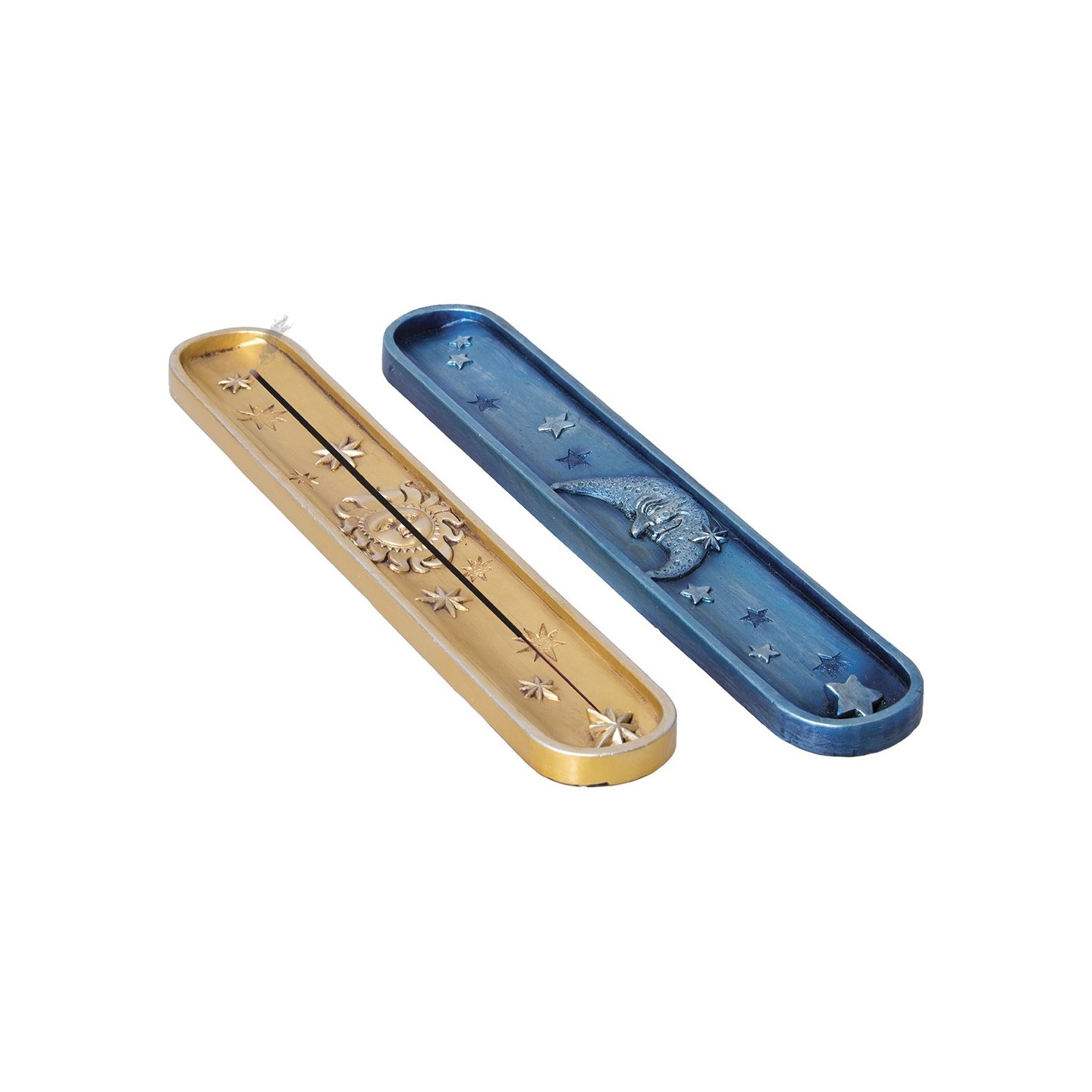 Sun & Moon Flat Incense Burner 10" 6CT