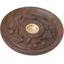 Large Wooden Incense Cone Burner 12CT