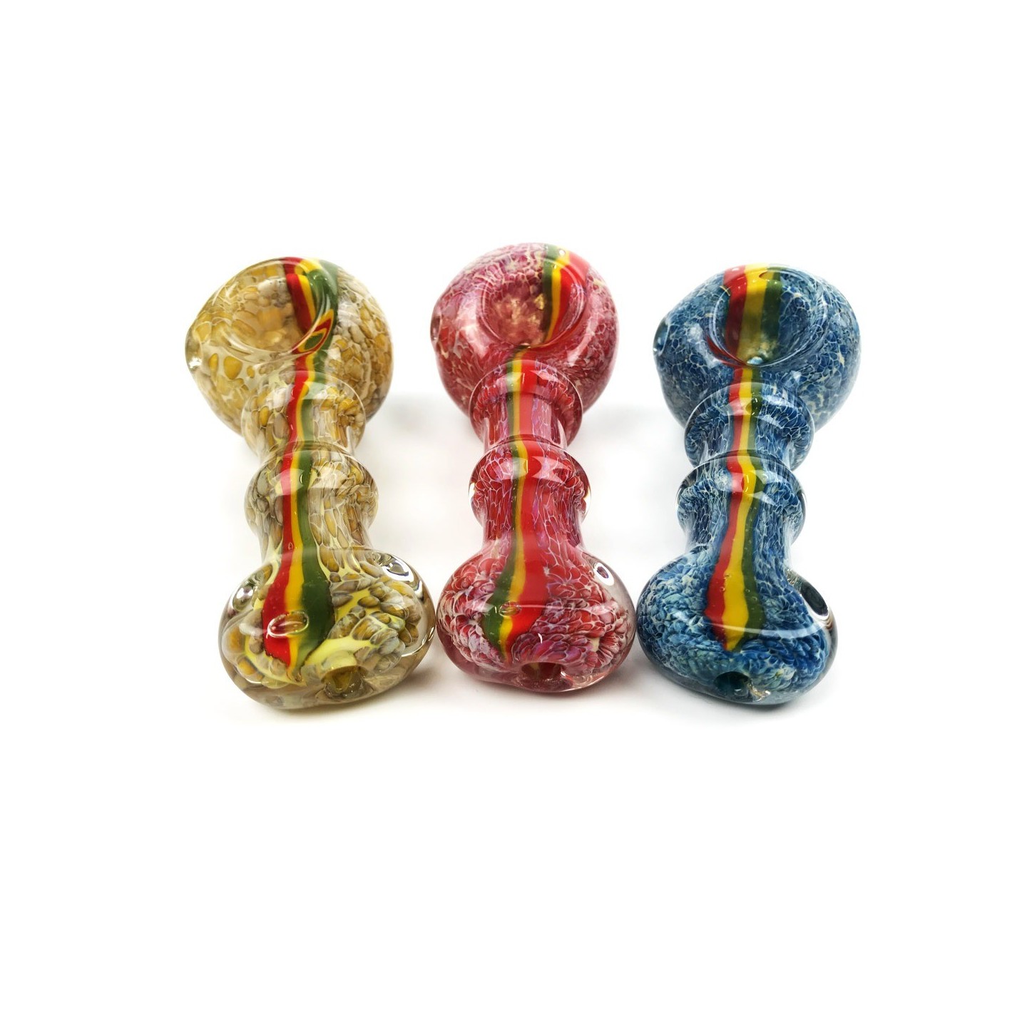 NB962 Triple Rims Multi Frit Art 4IN Hand Pipe