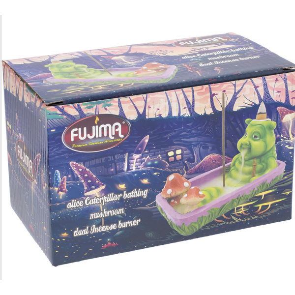 Alice Caterpillar Bathing Mushroom Dual Incense Burner