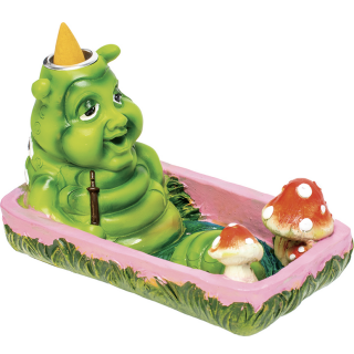 Alice Caterpillar Bathing Mushroom Dual Incense Burner