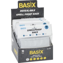 Basix Resealable Smellproof 4X3 Bags 10PK