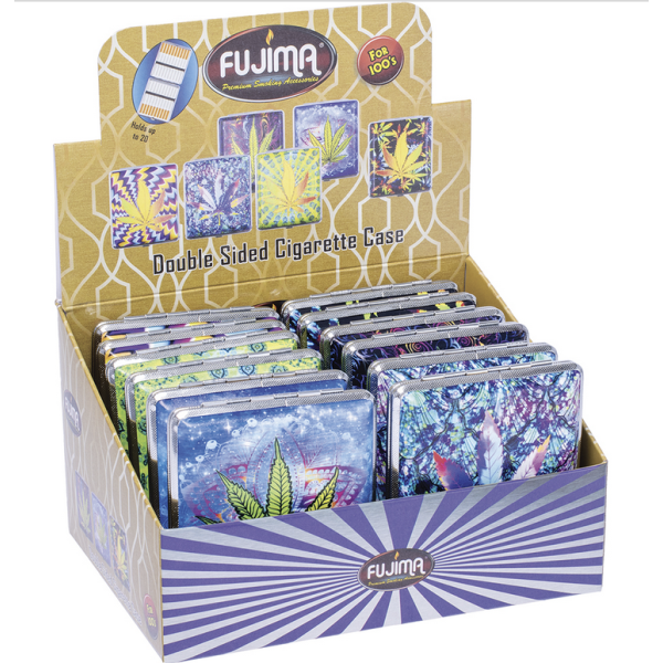 Leather Cig Case Skull Design King (CLC33) 12CT