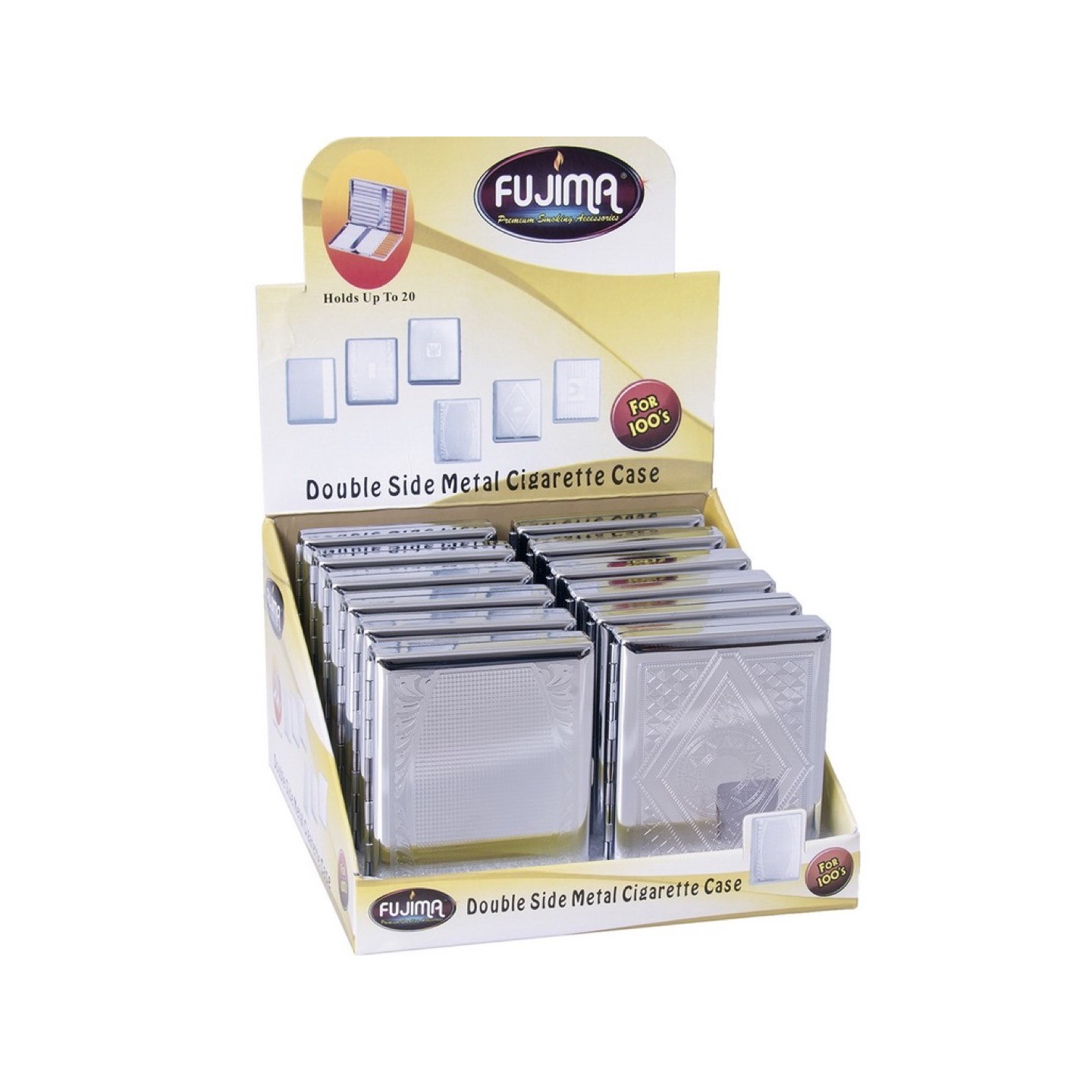 DBL Sided Metal Cig Case CMC1 100MM -12CT