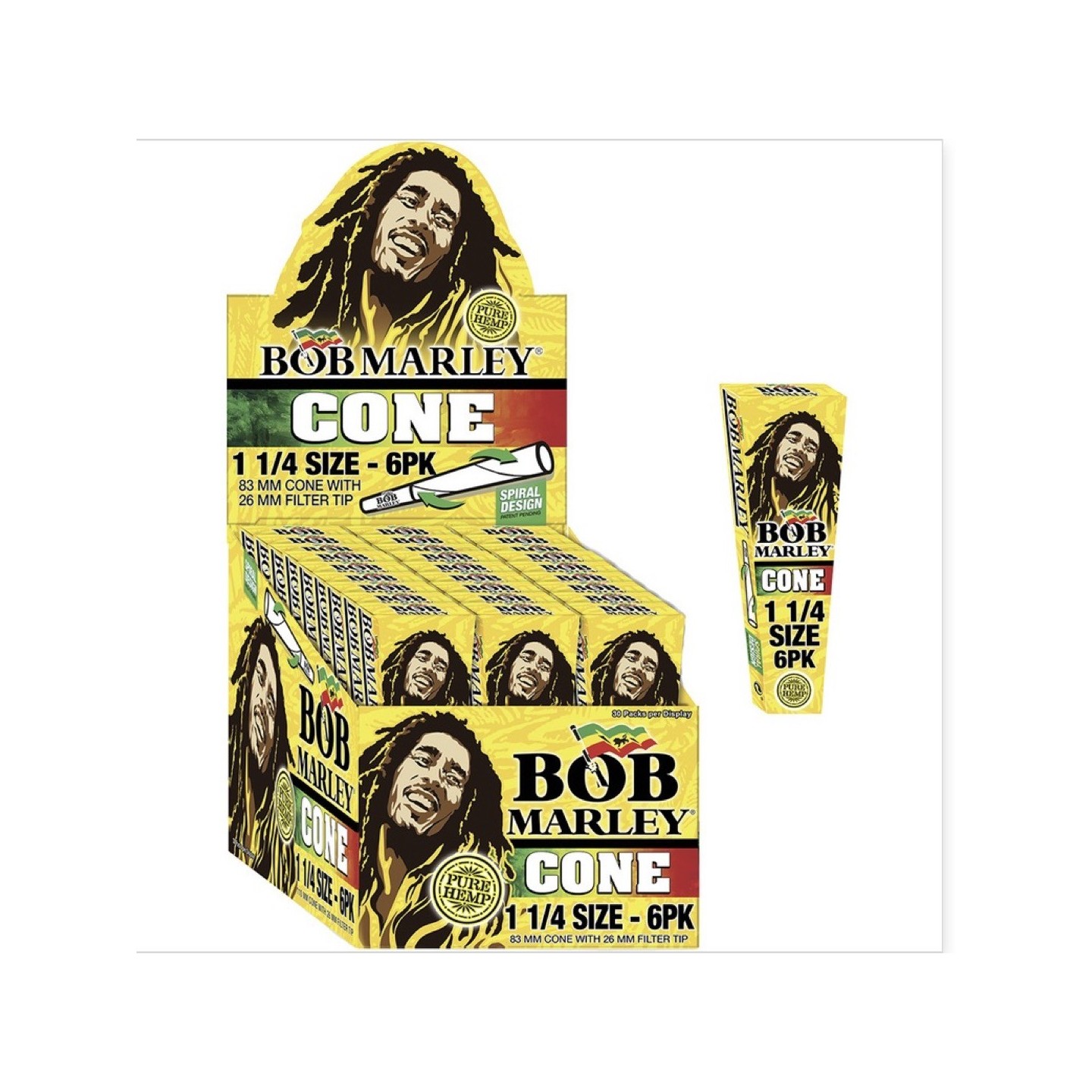 Bob Marley Pre-Rolled Cones 1 1/4 (33ct - 6pk)