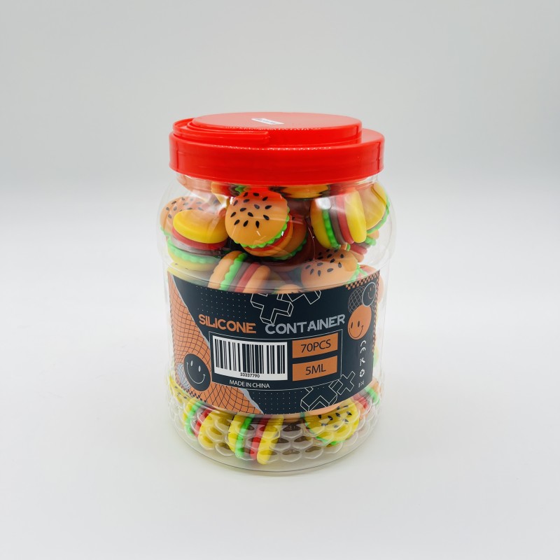 Silicone Burger Container Jar 70PK (7790)