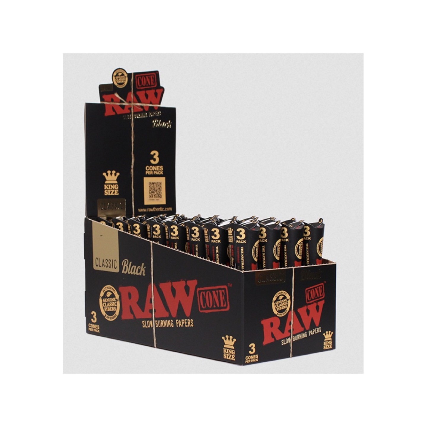 Raw Black Classic Cone King Size 32CT-3PK