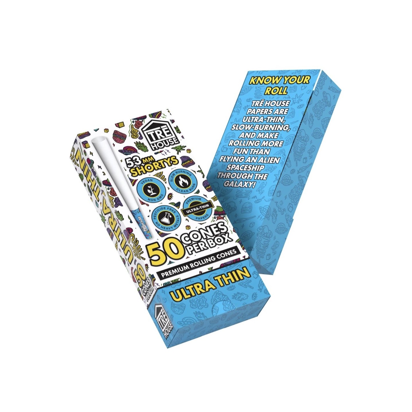 Tre-House 1 1/4 84MM Ultra Thin Cones 50CT